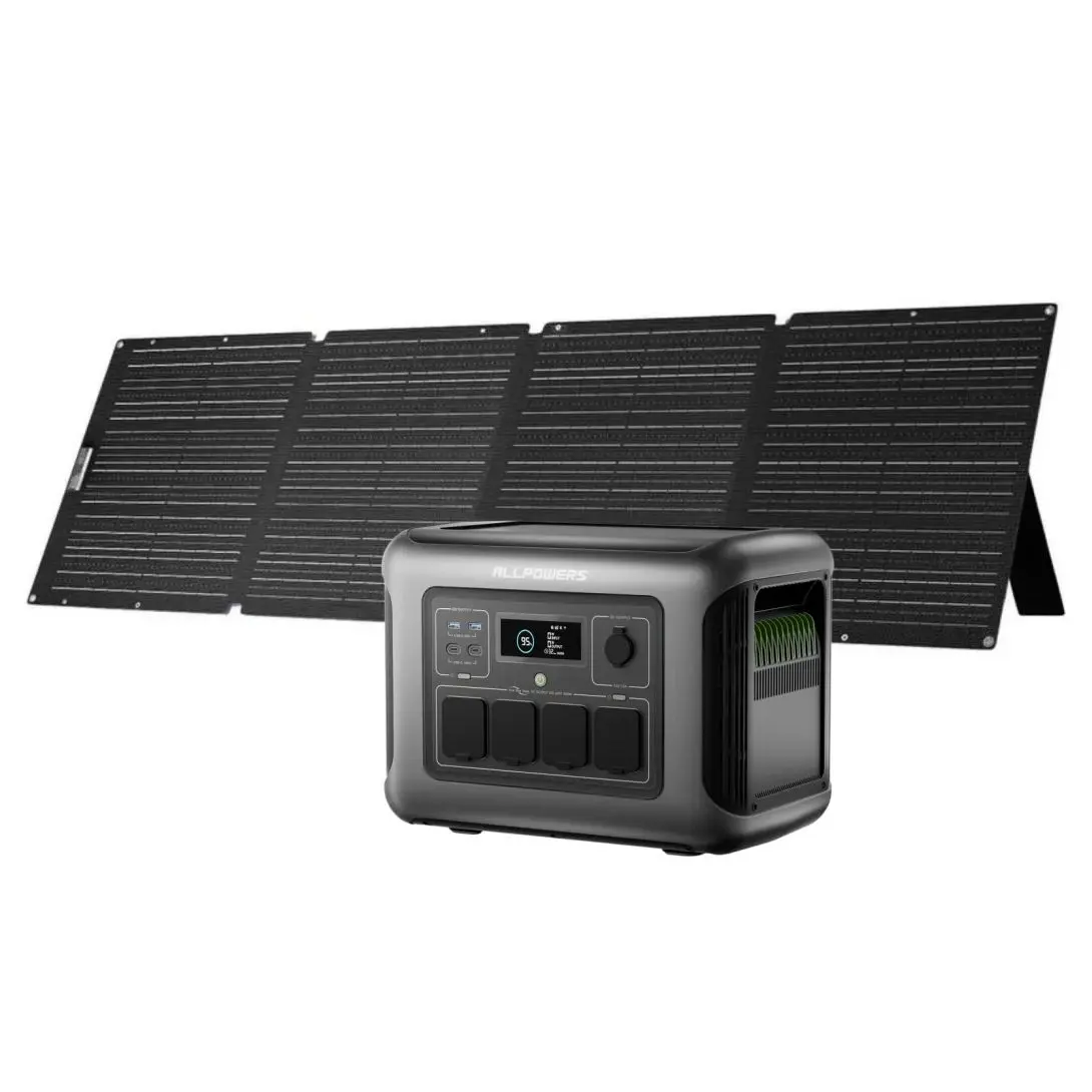 Фото Солнечный генератор ALLPOWERS R1500 LITE 1600W 1056Wh с солнечной панелью 100W/200W для кемпинга и автодомов №1