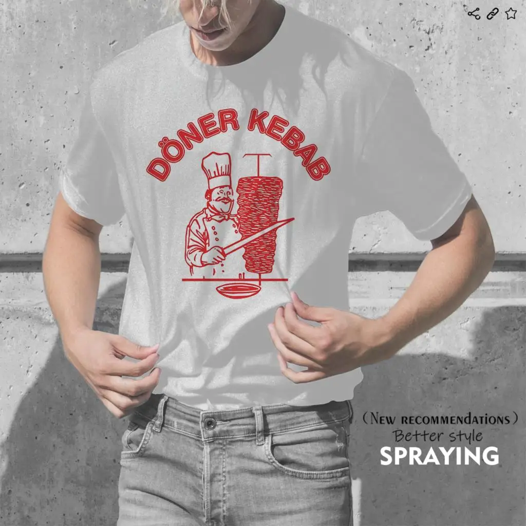 

Fashion Men's Funny White T-shirt Doner Kebab Women Short Sleeve T Shirt Couple Tees Streetwear Vintage Harajuku Tops Clothes