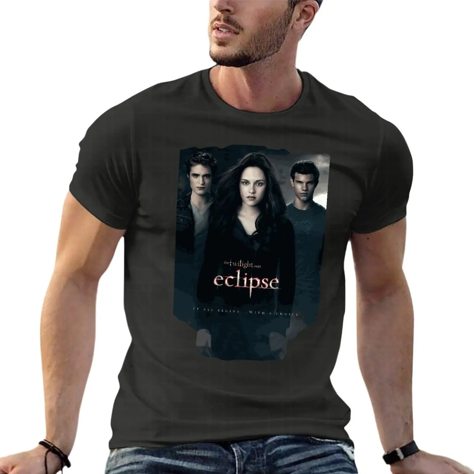 

Twilight Saga Eclipse Bella Jacob Edward Oversized T Shirts Custom Men'S Clothes 100% Cotton Streetwear Big Size Top Tee