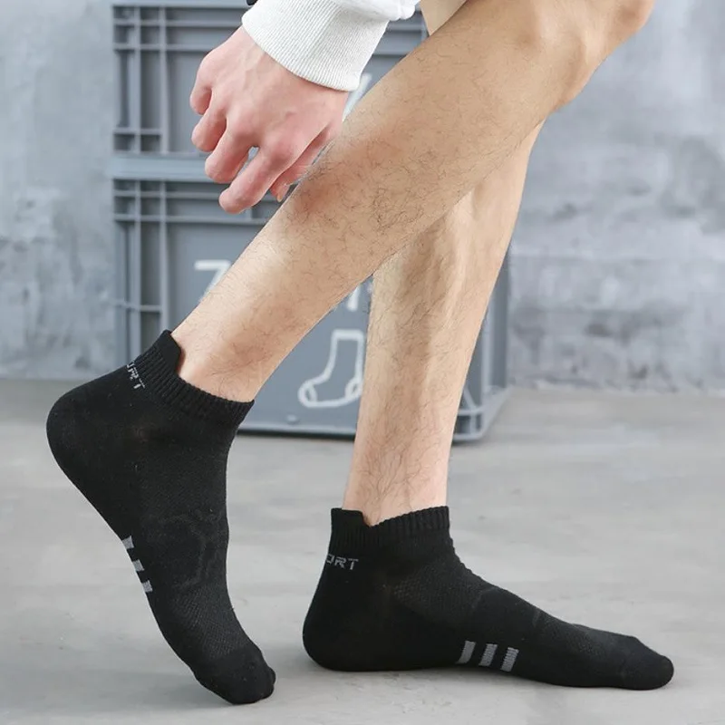 5 Pairs Sports Low-Cut Boat Socks Men Breathable Male Comfortable Casual Socks Summer Street Fashions Absorb Sweat Ankle Socks