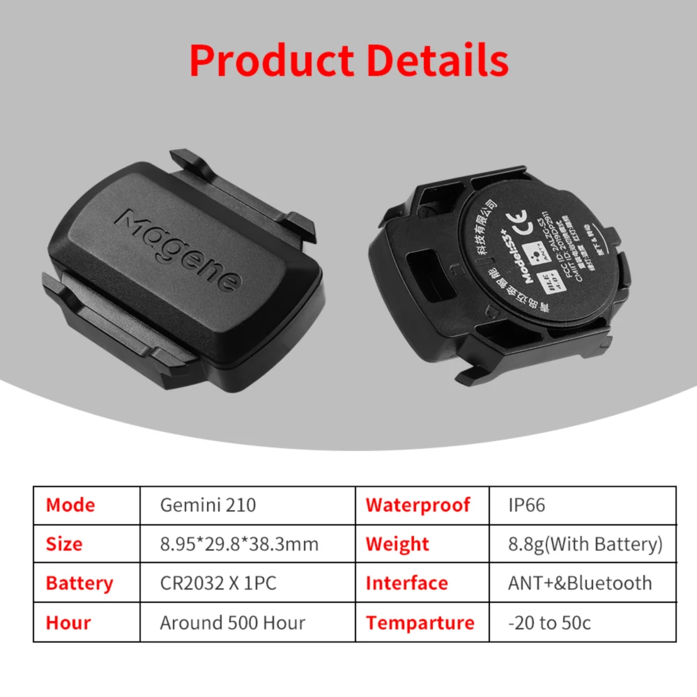

Speed Sensor Waterproof Speedometer Cycle Computer Measuring Tool Cycling Running Exercise Replacement for Gemini210