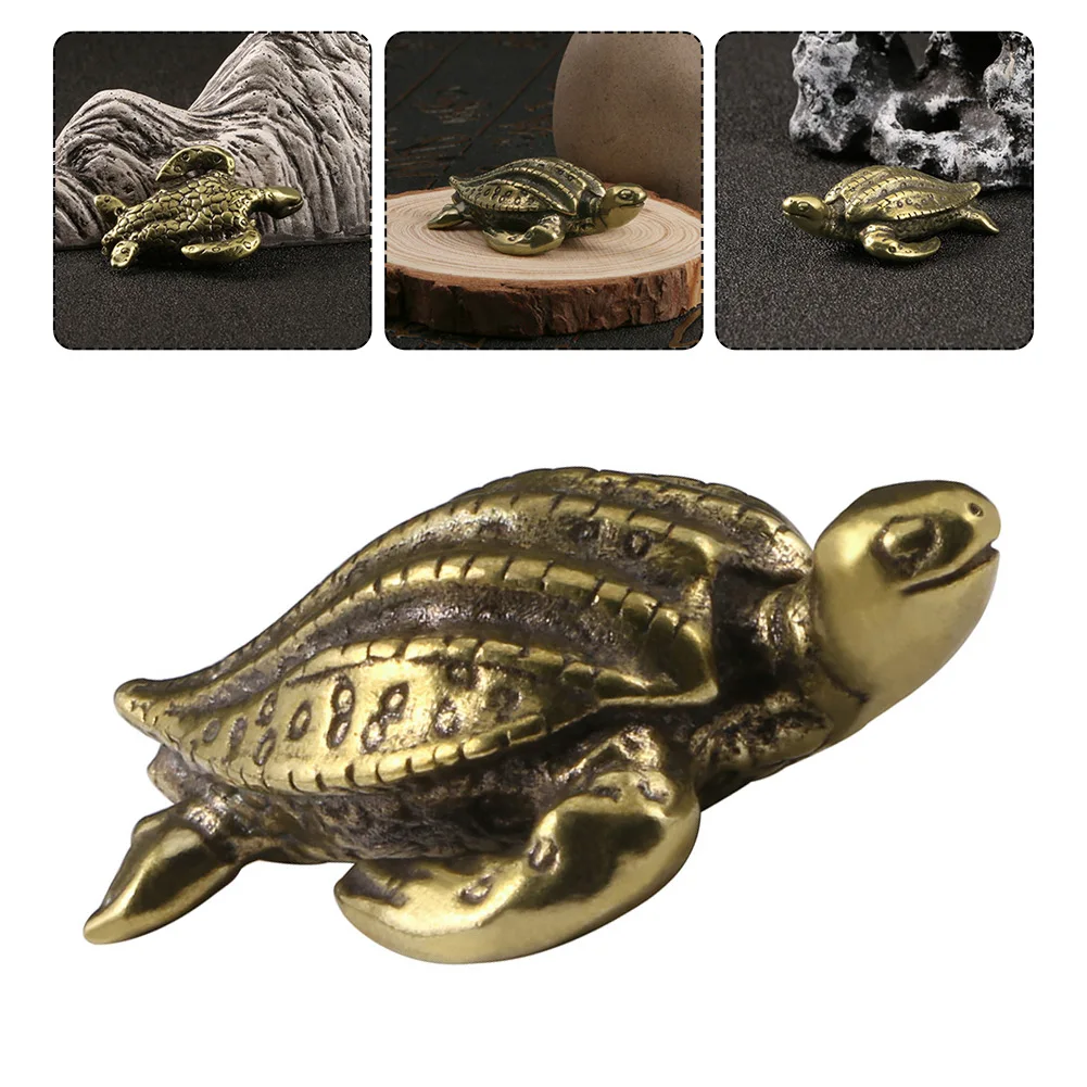 

Brass Turtle Sculpture Ornaments Longevity Turtle Turtle Tea Pet Brass Animal Statue Decoration Home Desk Room Decor Supplies