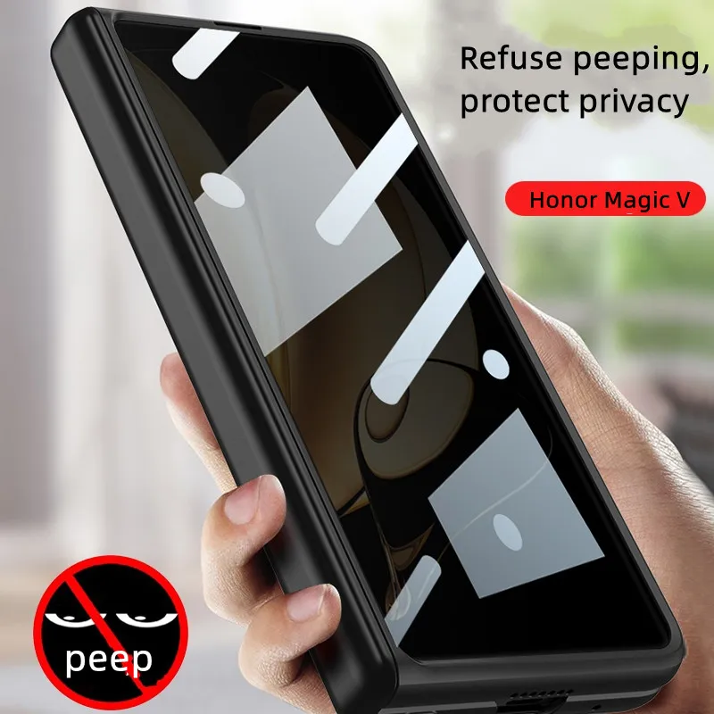 Anti-Peep Flim Case For Huawei Honor Magic V 5G Case Hinge Magnetic Stand Pc Shockproof for Magic V Kickstand Funda Function Hot