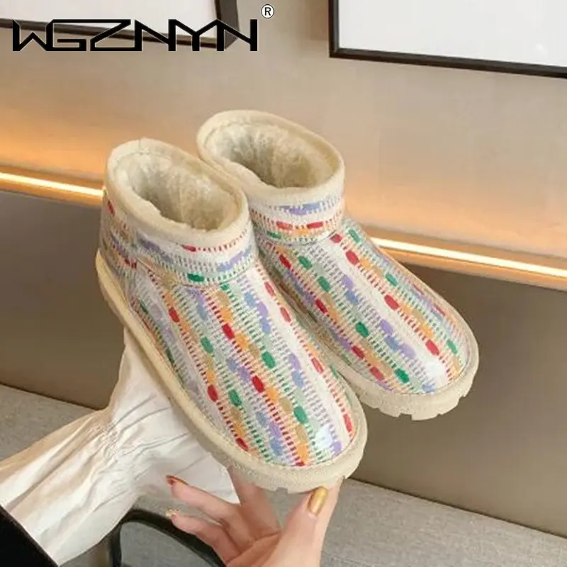 

Классические блестящие зимние ботинки, Повседневная Новинка 2023, модные женские водонепроницаемые ботинки, нескользящая модная обувь, женс...