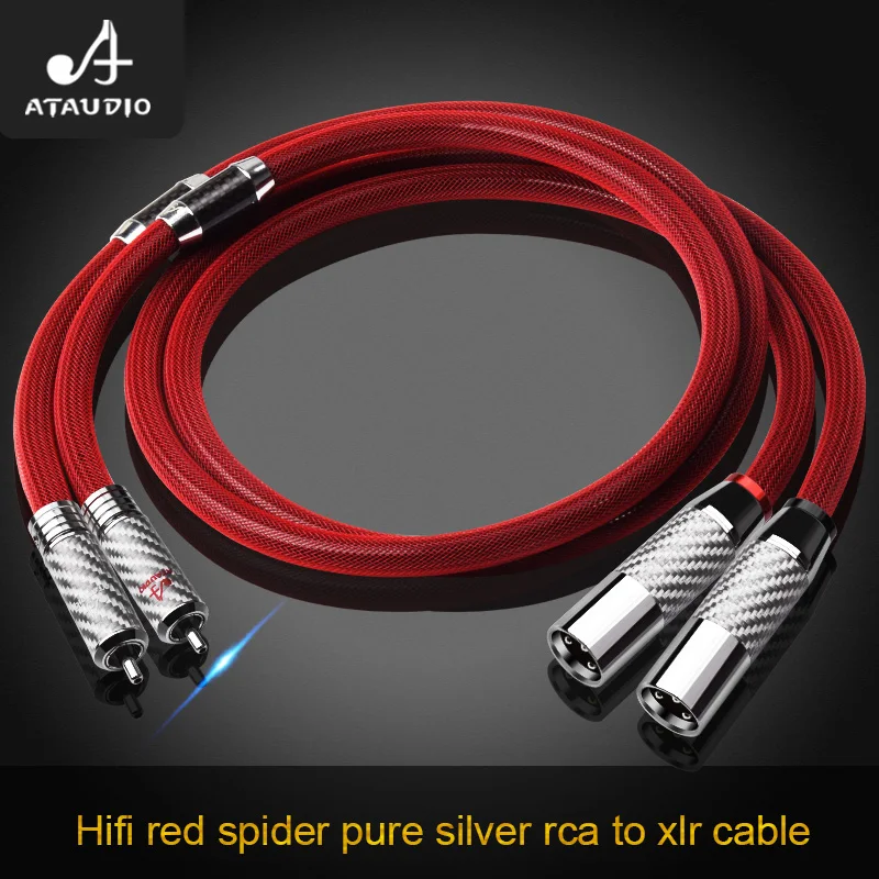 

Высококачественный аудио кабель Hifi из чистого серебра с разъемами RCA на XLR, кабель балансировки 2RCA на 2XLR с 3-контактными разъемами XLR для звук...
