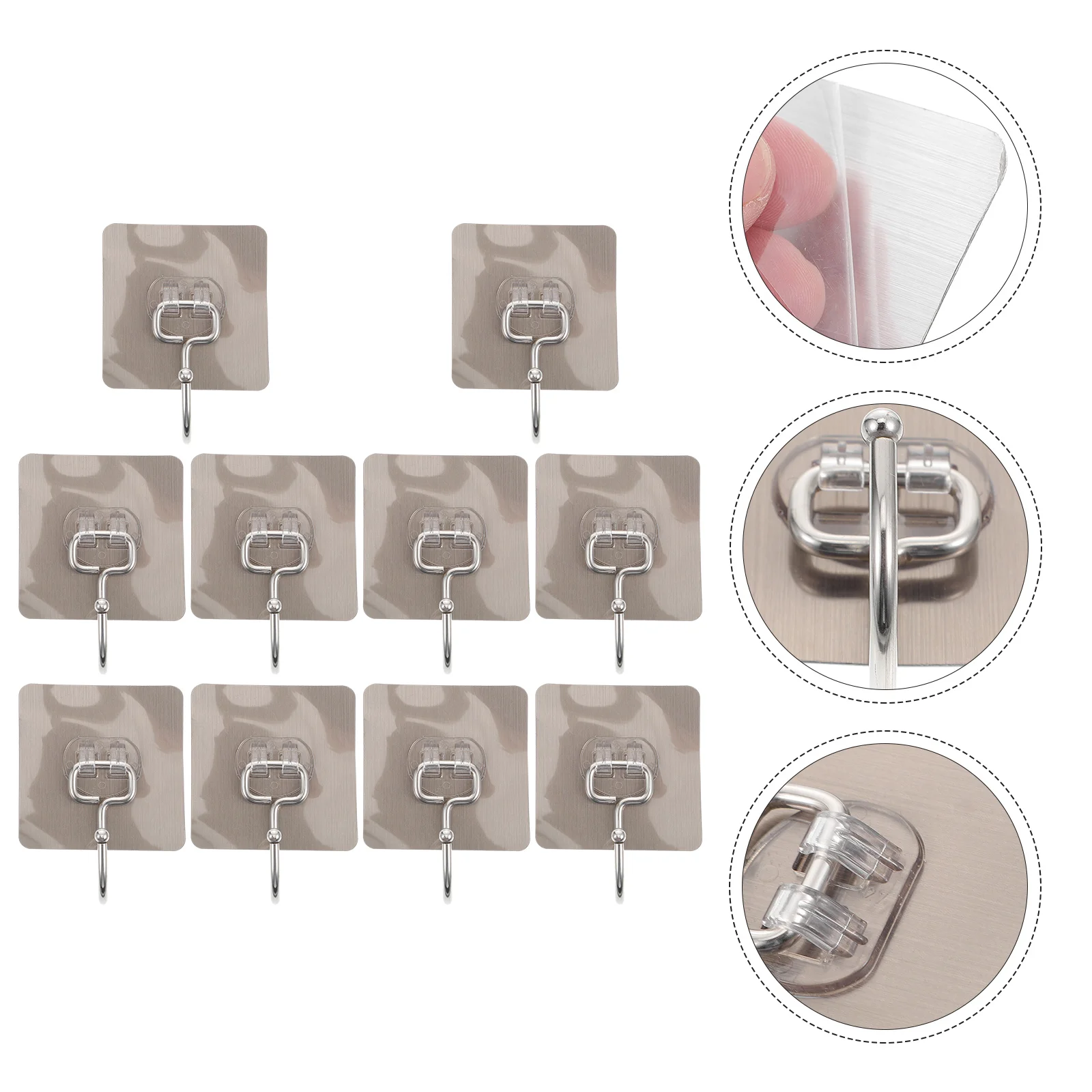 

10Pcs Hooks Clothing Hangers Self Adhesive Wall Hooks Kitchen Wall Hangers Iron Utensil Hook Wall Mounted Hooks