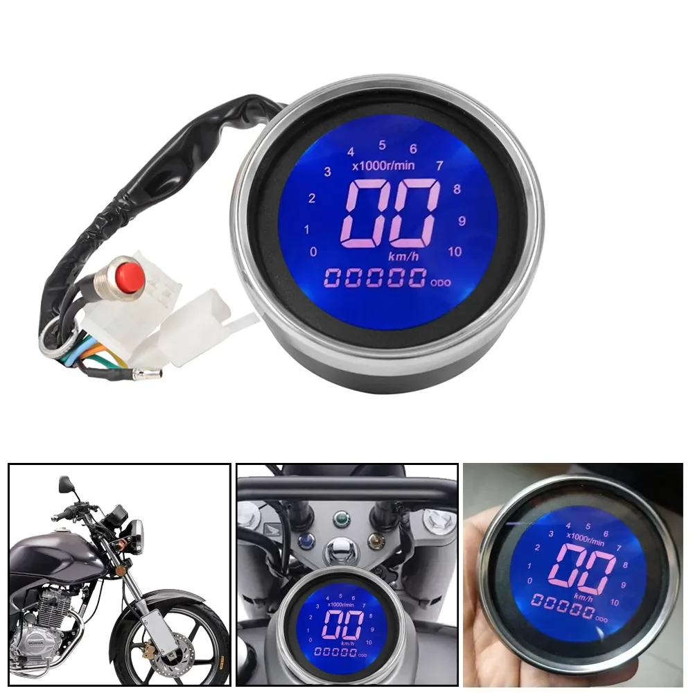

Motorcycle Durable Digital Speedometer Retro LCD Odometer Tachometer Indicator Cafe Racer Scooter ATV Meter Gauge Part Universal