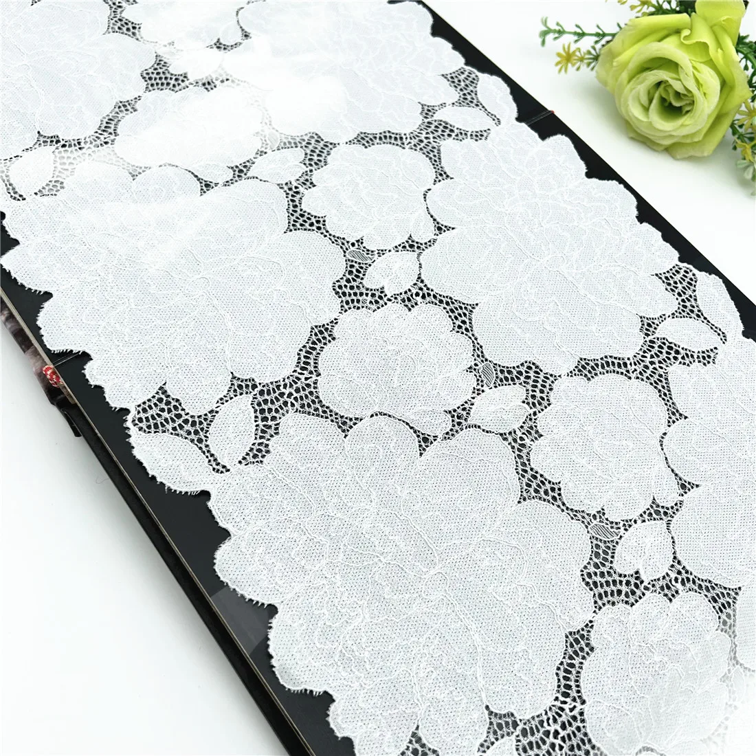 3 Ярд/партия, ширина 23,50 см, белая Мерцающая фольга, эластичная растягивающаяся кружевная отделка, нижнее белье, швейное ремесло, «сделай сам», одежда, рукава, ткань для свадьбы