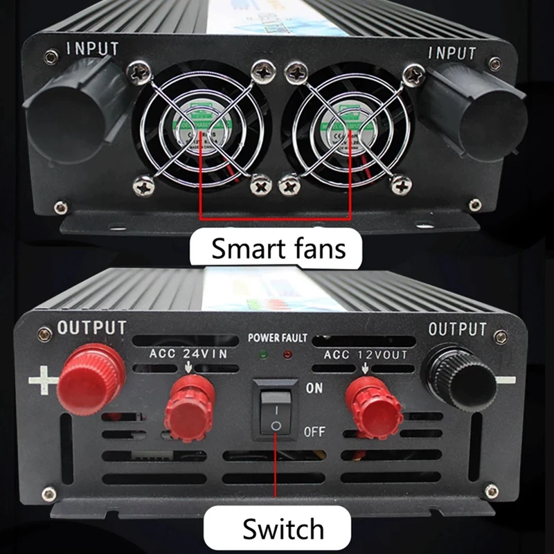 

DC 24V To DC 12V Converter 120 Amp Power Supply For Boat Car Buck Transformer Audio Step-Down Voltage On Car