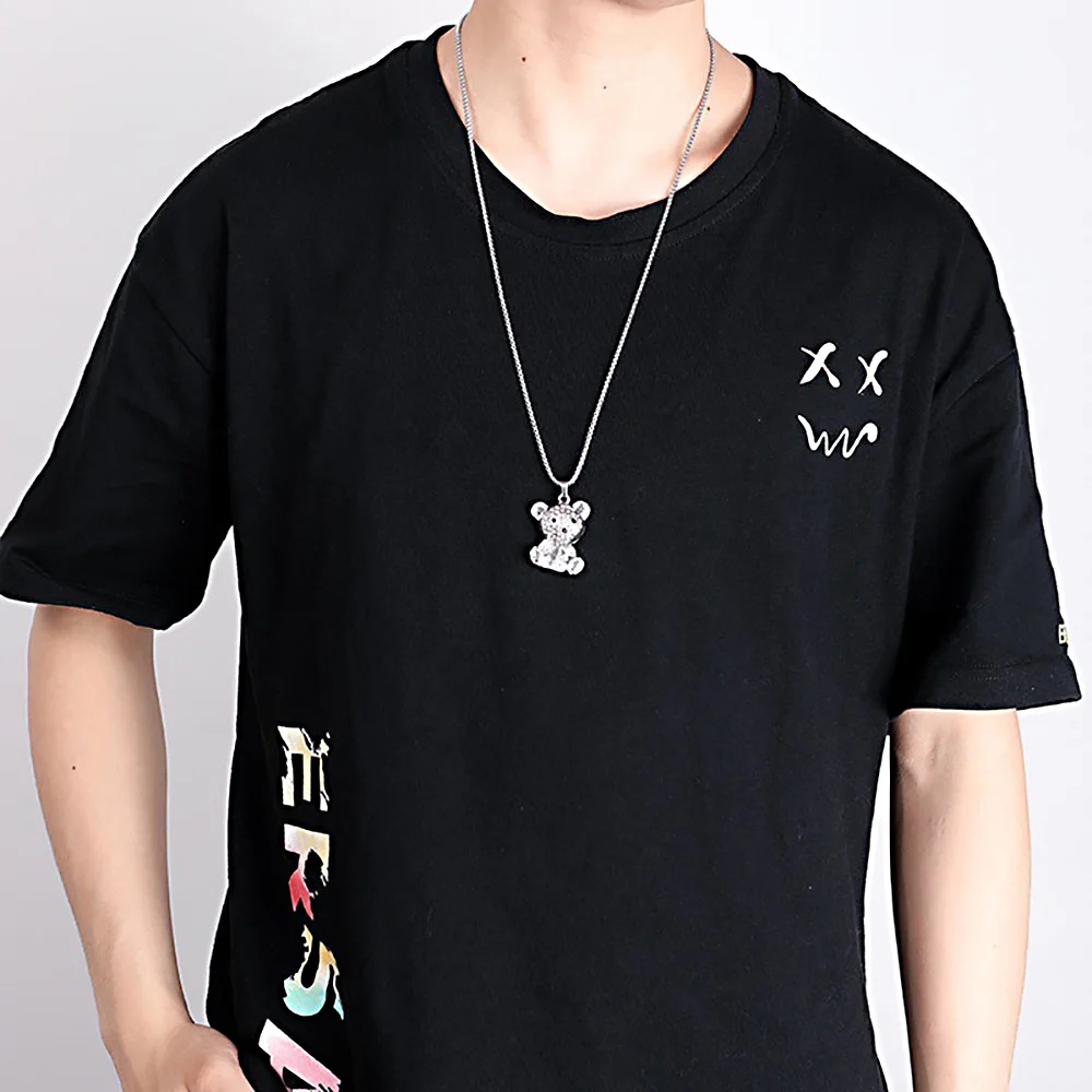 Модное ожерелье с изящным медведем с блестящим кубическим цирконием ожерелье с милым мультяшным медведем ожерелье для женщин подарок на день Святого Валентина ювелирные изделия