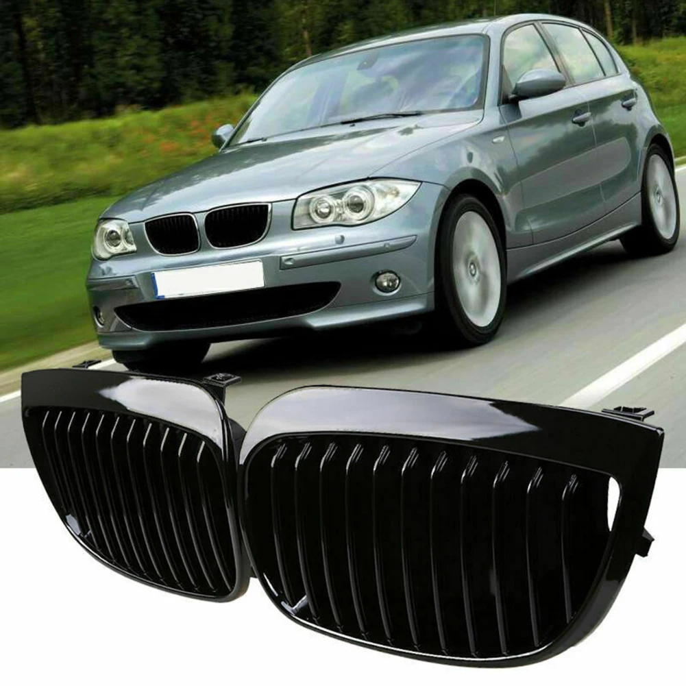 

2Pcs Front Bumper Kidney Grilles Compatible For 1-series E81 E87 2004-2007 51137127227 51137127228 5117077129 51130777130