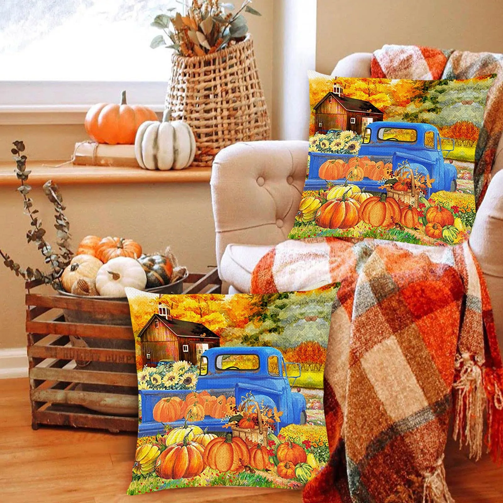 

Halloween Horror Home Sofa Cover Decorative Cushion Pillowcase Silk Pillowcase for Hair And Skin Blue