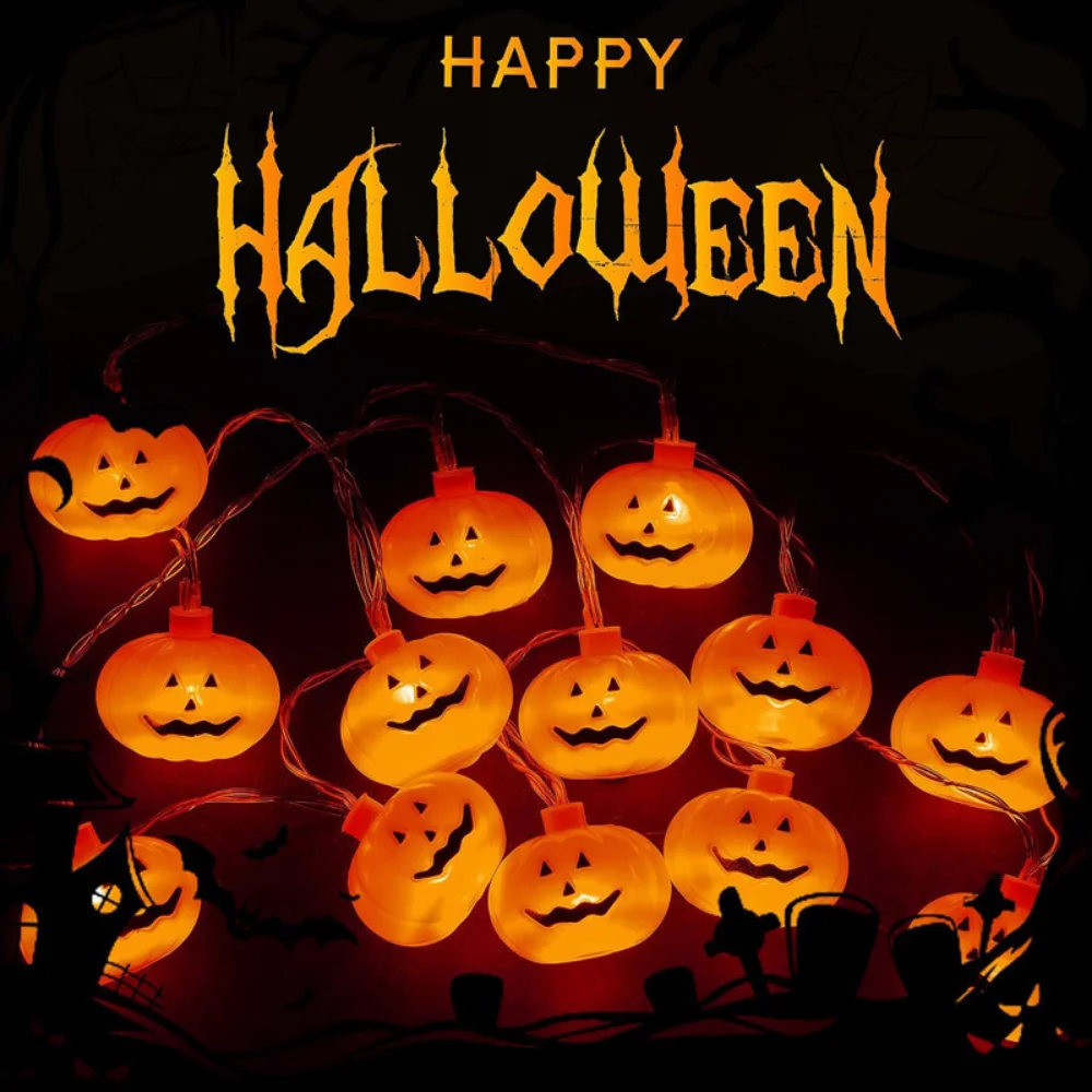 

20/30 Led Solar Halloween String Lights Pumpkins Bats Ghosts Decorations Garden Lawn Festival Party Fairy Lights Indoor/Outdoor