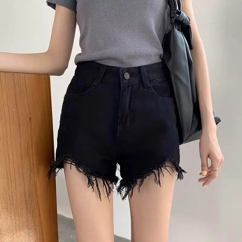 

Denim shorts women 2023 spring summer new shorts women high waisted jeans show thin hair edge wide leg jeans hot trousers tide