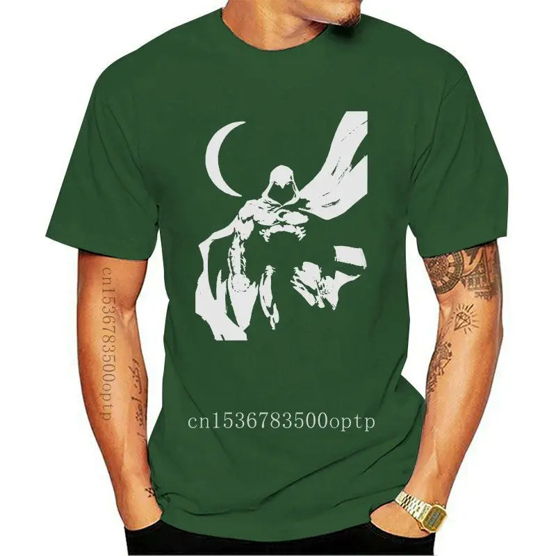 

Camiseta de "Comic Moon Knight", camisa negra para jóvenes de mediana edad, camiseta antigua