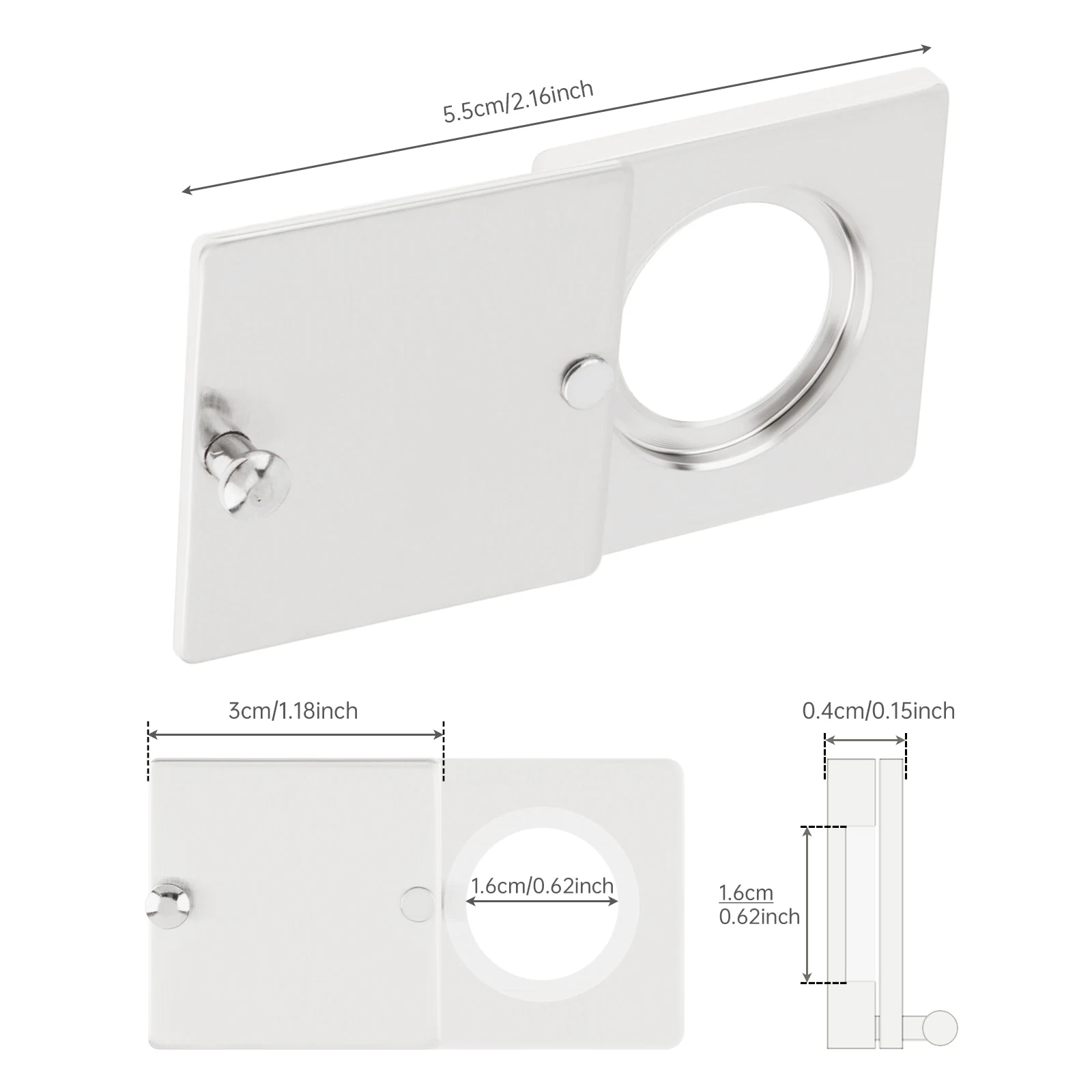 Квадратный дверной глазок из нержавеющей стали для дверного глаз диаметром 5/8