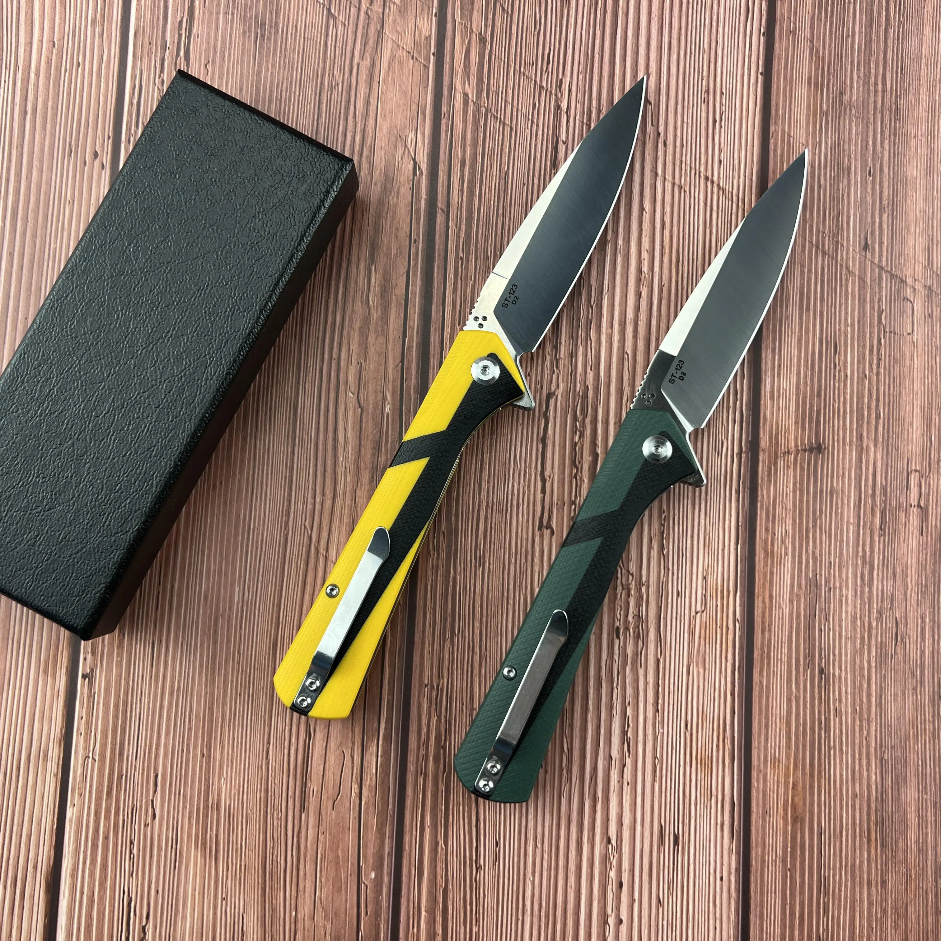 ST-123 Pocket Folding Knife G10 Handle D2 Blade Survival Hunting Tactical Knife Outdoor Camping Hunting Knife EDC Multi Tools