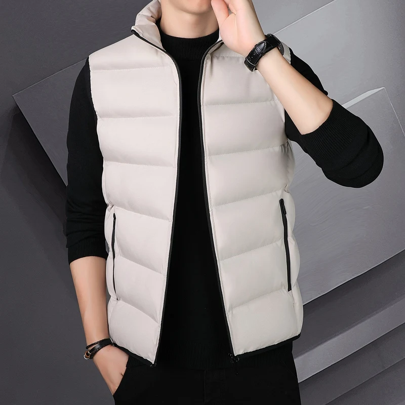 Men's down silk cotton jacket Jacket Vest autumn winter new sports fashion brand high-quality windproof warm casual thick vest