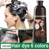 600ml hair dye 6 colors natural plant hair dye covering gray hair shampoo permanent no side effects quick color hair cream