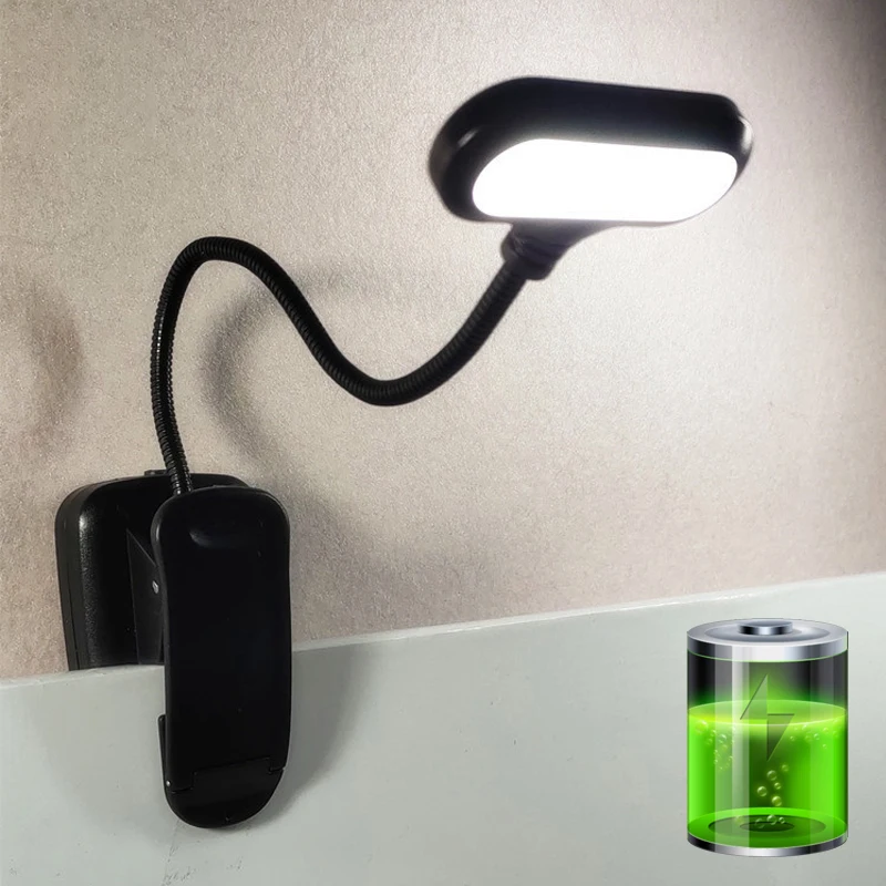 

Eye Protection Table Lamps Rechargeable LED Book Night Light Battery Powered Adjustable Mini Clip-On Study Desk Lamp For Bedroom