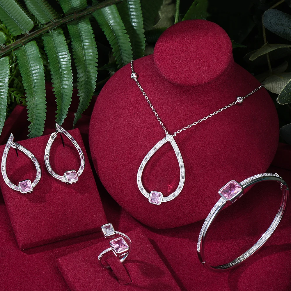 Женский Свадебный комплект Siscathy, простой комплект украшений для невесты, цепочка, ожерелье, серьги, браслет, аксессуар, 2022