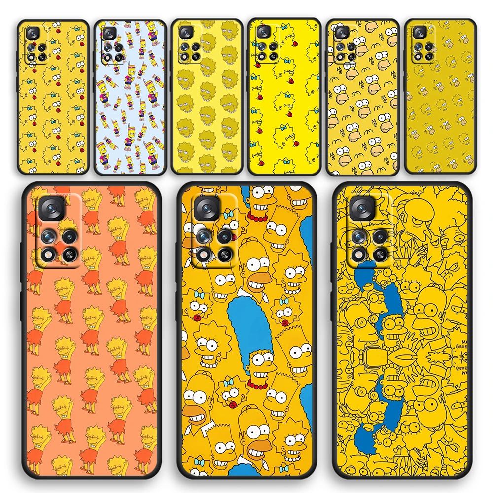 

The Simpsons Donut Black Phone Case For Xiaomi Redmi Note 12 11E 11S 11 11T 10 10S 9 9T 9S 8T 8 Pro Plus 5G Cover