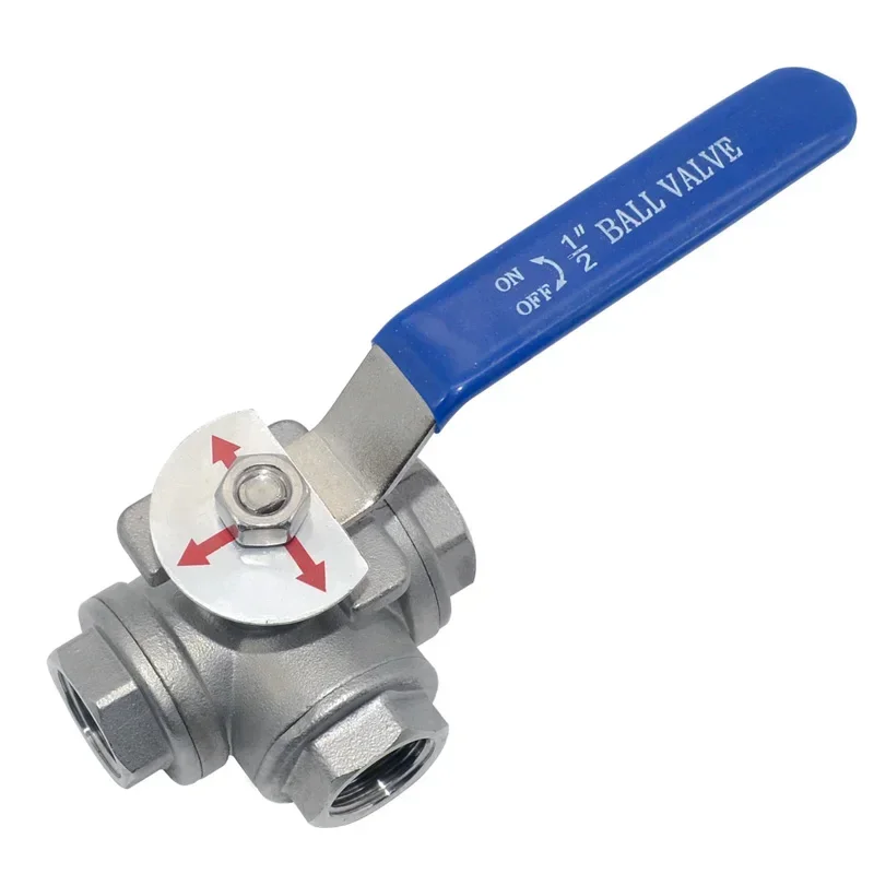 

Трехходовой шаровой кран из нержавеющей стали 304 — полнопортовый тип T/L, внутренняя резьба BSP от 1/4 до 1 дюйма для воды, масла, воздуха и газа (DN10–DN25)