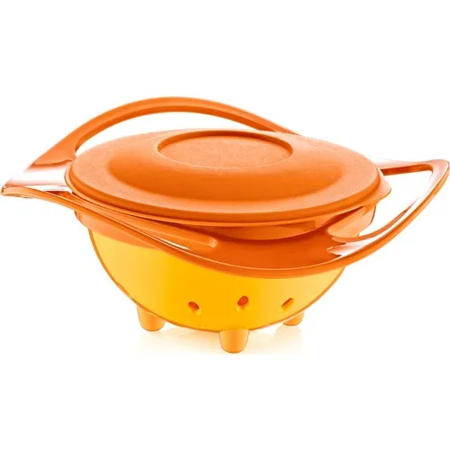 Babyjem тарелка без спиц и ложка для еды столовые приборы оранжевого цвета