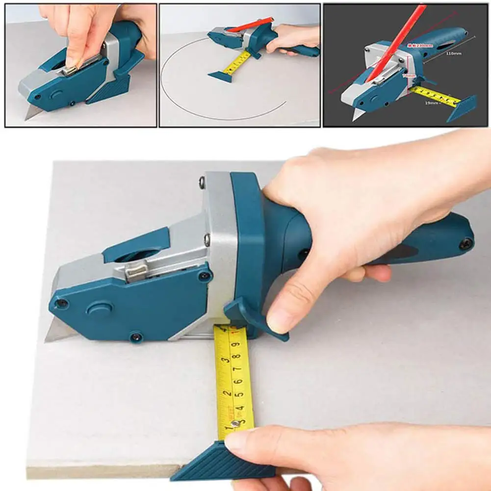 

Manual Gypsum Board Cutting Scriber Drywall Automatic Cutting Artifact Tools with Tape Measure Woodworking Cutting Board Tools