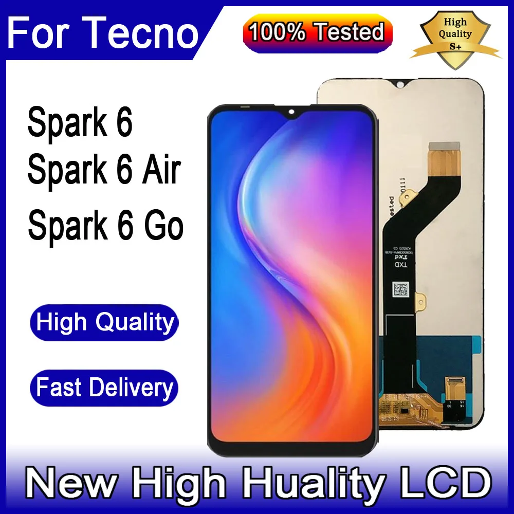 

For Tecno Spark 6 Go KE5j KE5k Spark 6 KE7 LCD Display Touch Screen Digitizer Assembly Spark 6 Air KE6 KE6j Replacement