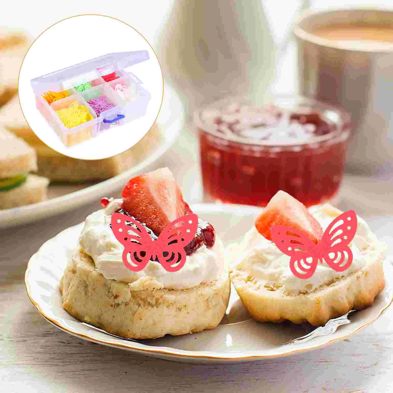 

Cake Edible Birthdayparty Supplies Decorations Decor Cupcake Shaped Adornment Toppers Ornaments Out Hollow Butterflies Insert