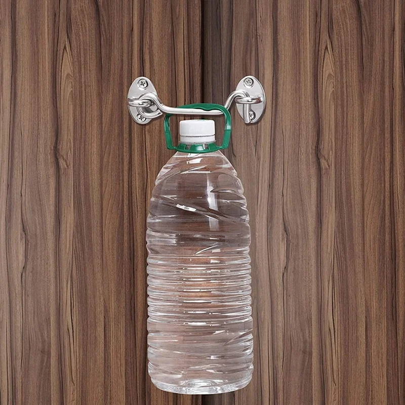 3Pcs Barn Door Latch Lock Hardware 4-Inch Sliding Eye Hook With Screws Stainless Steel Gate