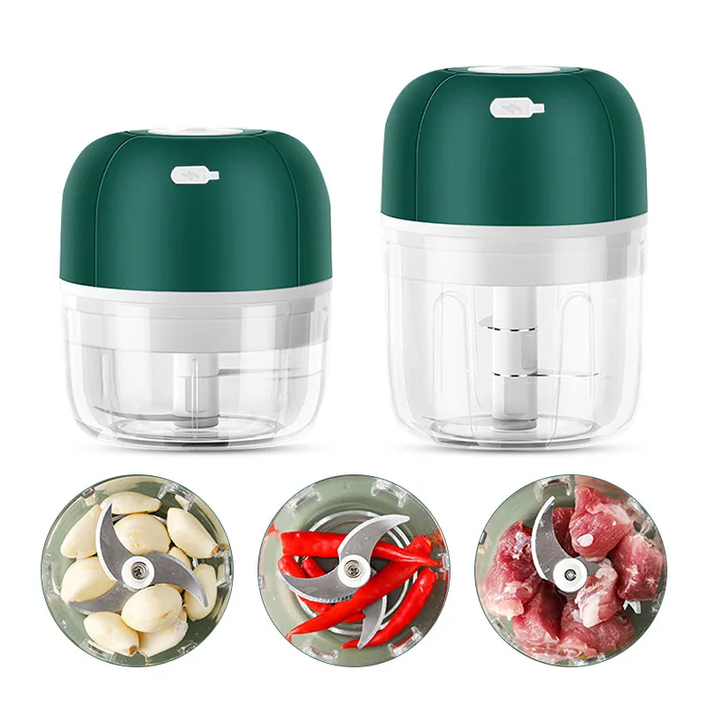 

250ml Electric Garlic Masher Sturdy USB Charging Shredder Cutter Durable Vegetable Meat Grinder Fresh Chili USB Garlic Crusher