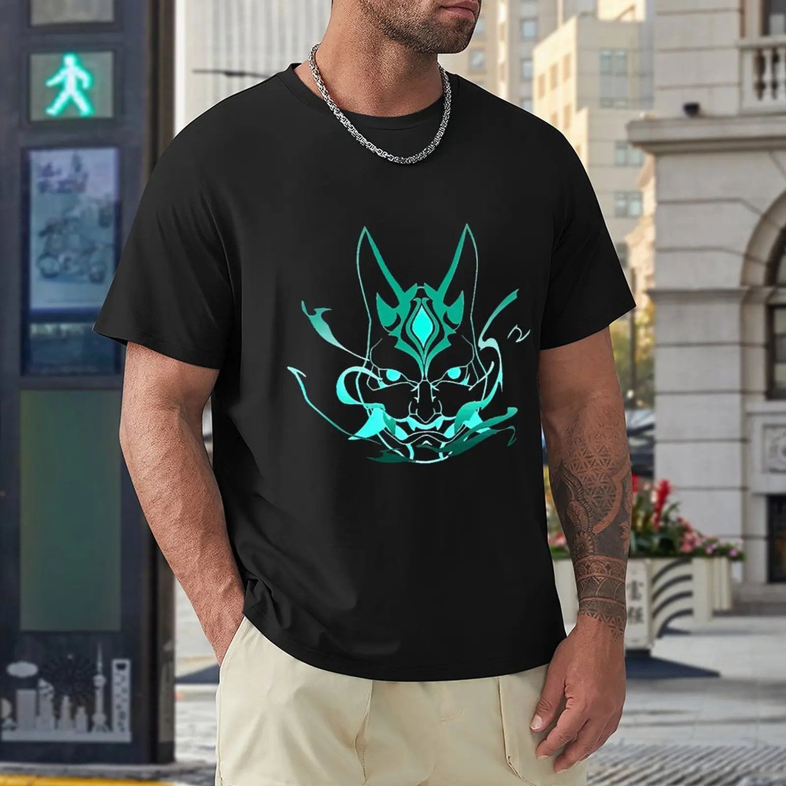 

Xiao Genshin Impact Games T Shirts Men Shirt Fashion Clothes Graphics Sweatshirt 100% Cotton TShirts Tee Top