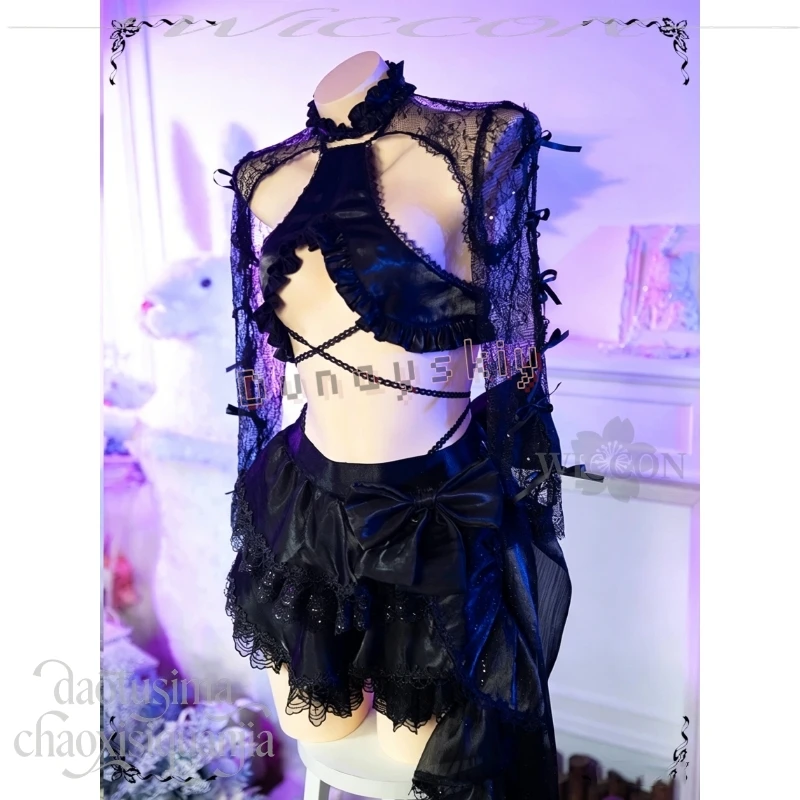 Фото Новинка! Костюм для косплея по аниме Liberalio: Dreaming Black – сексуальное готическое кружевное платье Лолиты для Хэллоуина 2026 №4