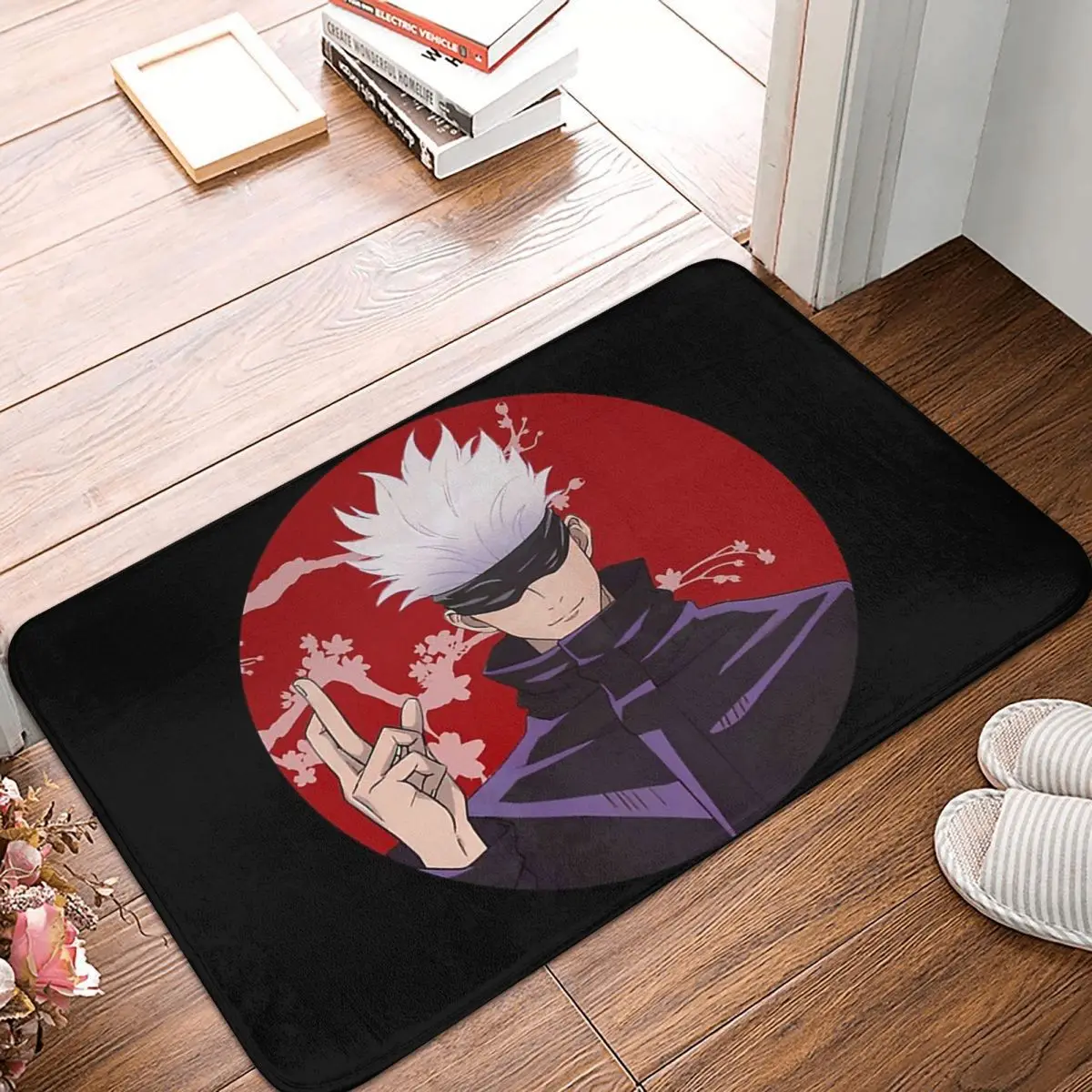 

Jujutsu Kaisen Juvenile Animation Anti-Slip Doormat Bath Mat Circle Floor Carpet Entrance Door Rug Home Decorative