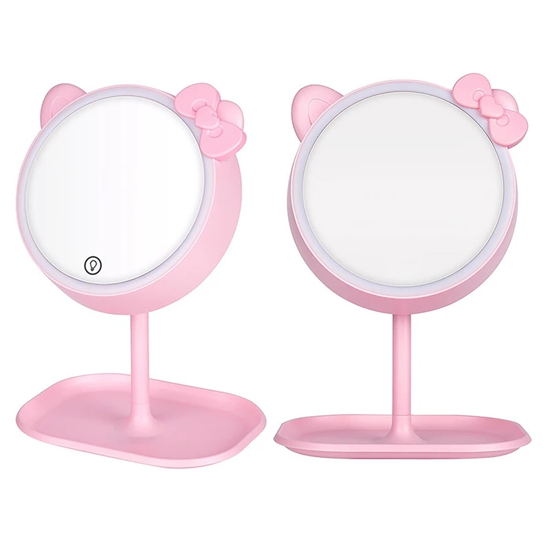 

Led Light Makeup Mirror Storage LED Face Mirror Contact Dimmer USB Led Vanity Mirror Desk Cosmetic Mirror