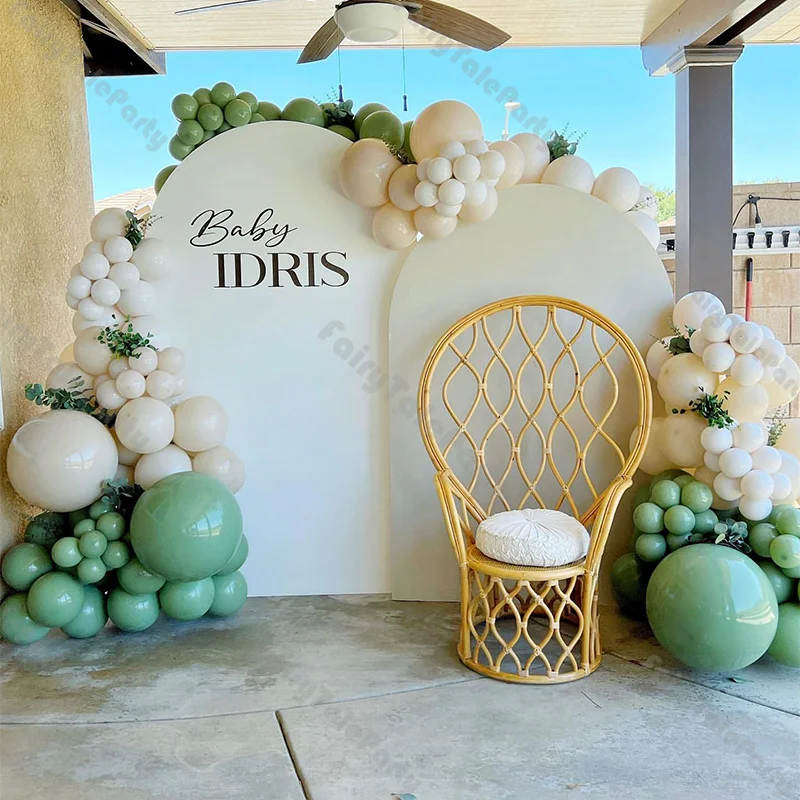 

158pcs Dusty Green Sand White Balloon Garland Arch Kit Baby Shower Wedding Birthday Party Gender Reveal Globos Decor Supplies