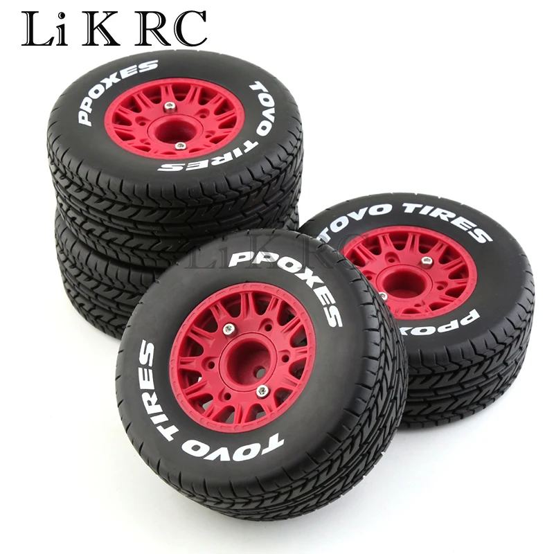 

4pcs RC Model Car Rubber Tires & Wheel for 1/8 1/10 Scale RC On Road Car HSP Sonic 94102 GT LC RACING PTG-2 Tamiya TT02