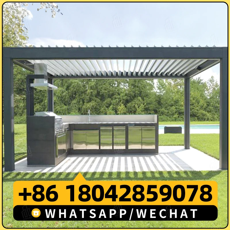 3*4 м Роскошная уличная беседка экологически чистый садовый навес алюминиевый