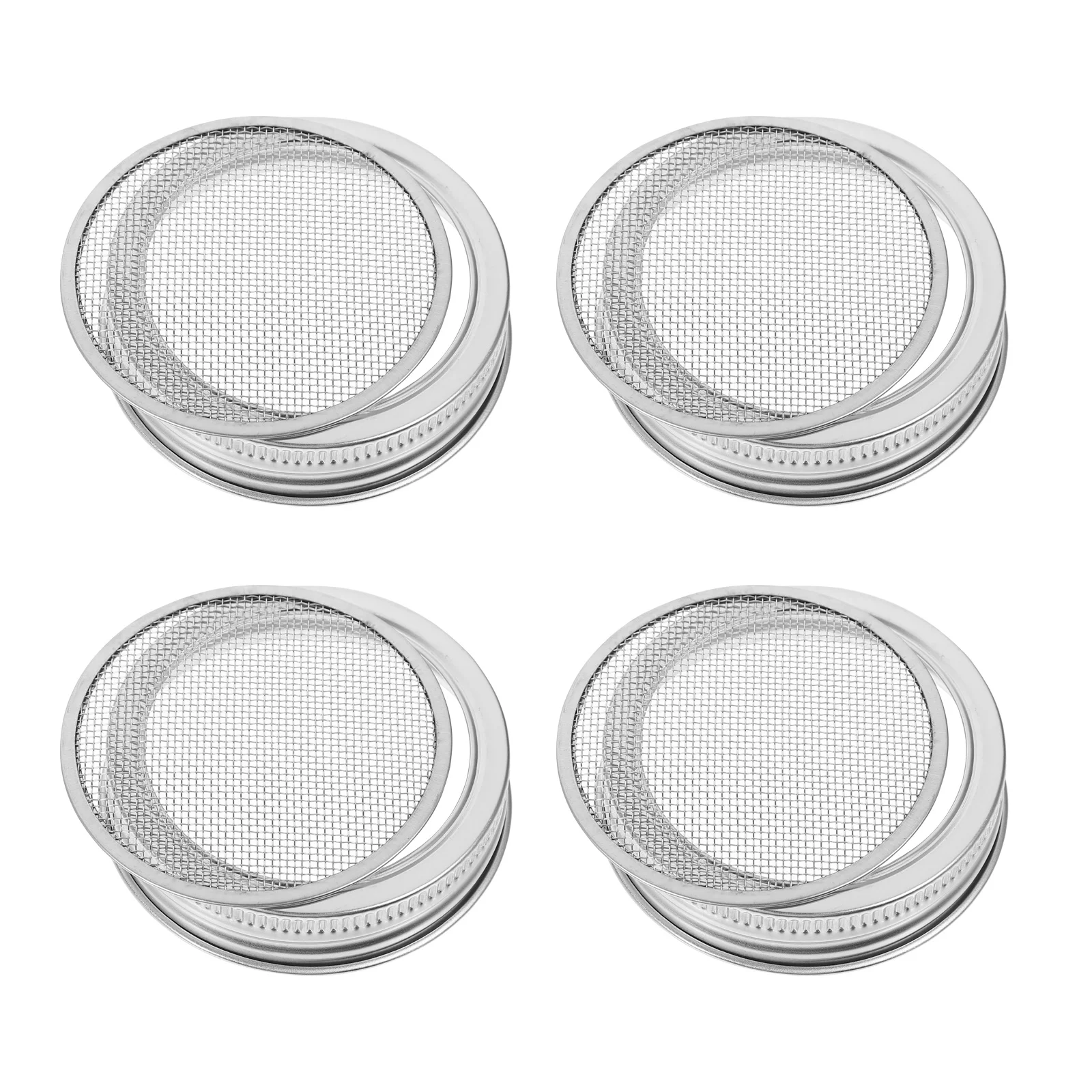 

4 Pcs Sprout Maker Sprouting Strainer Screen Kit Stainless Jar Screens Mesh Lid Steel Cans Canning Jars Lids