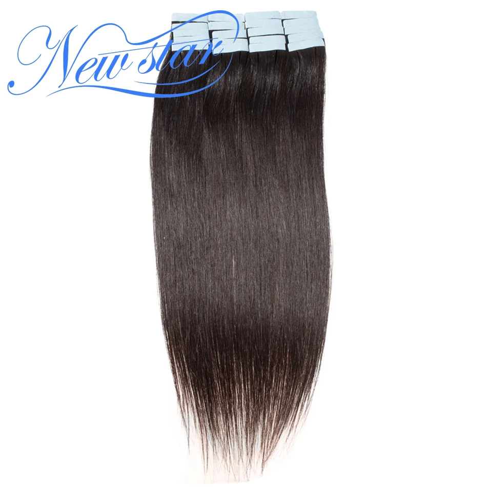 New Star Straight Hair Tape In Extension Bundle Brazilian 11A Raw Virgin Human Hair 40Pcs 100Gram Per Set Tape In Hair Extension