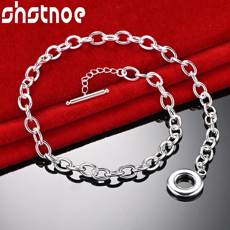 

SHSTONE America 925 Sterling Silver 18 Inch Simple Chain Necklace For Women Party Banquet Wedding Fashion Jewelry Birthday Gift