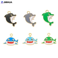 15pcs cute dolphin shark charms pendant for jewelry making women earrings necklaces bracelets supplies diy handmade accessories