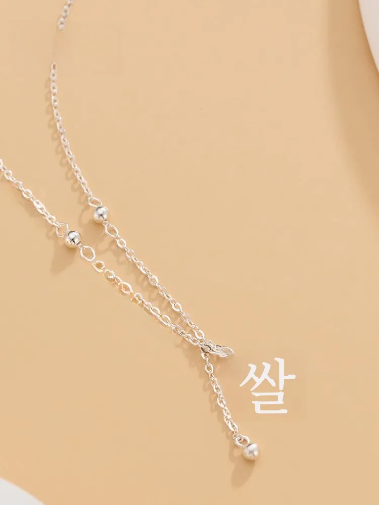 Shunqing Yinlou S9999 женское ожерелье из чистого серебра с яркой звездой бисера