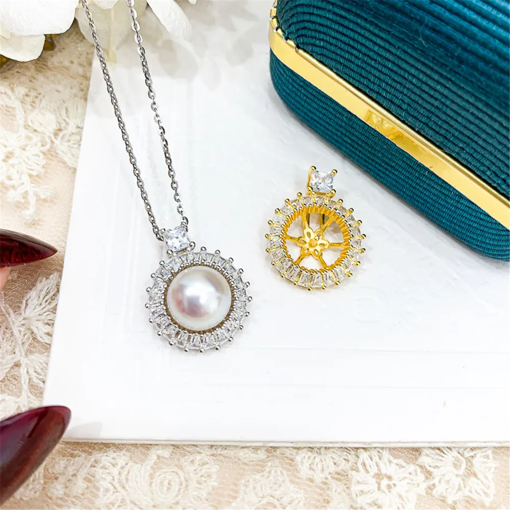 

Женский кулон «сделай сам» из серебра 925 пробы, с жемчужинами 8-10 мм