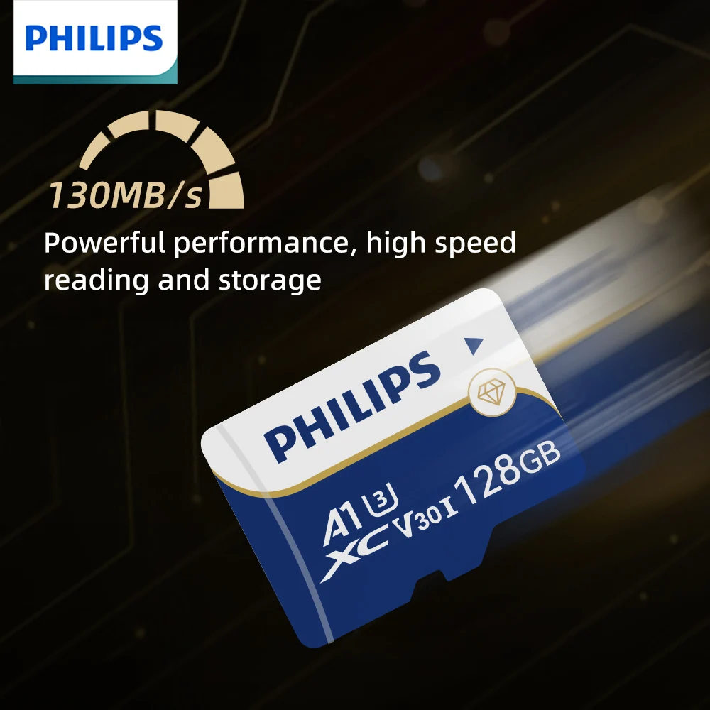 Карта Памяти Philips TF Micro SD U3 C10 A1 Высокоскоростная Для Мобильных Телефонов