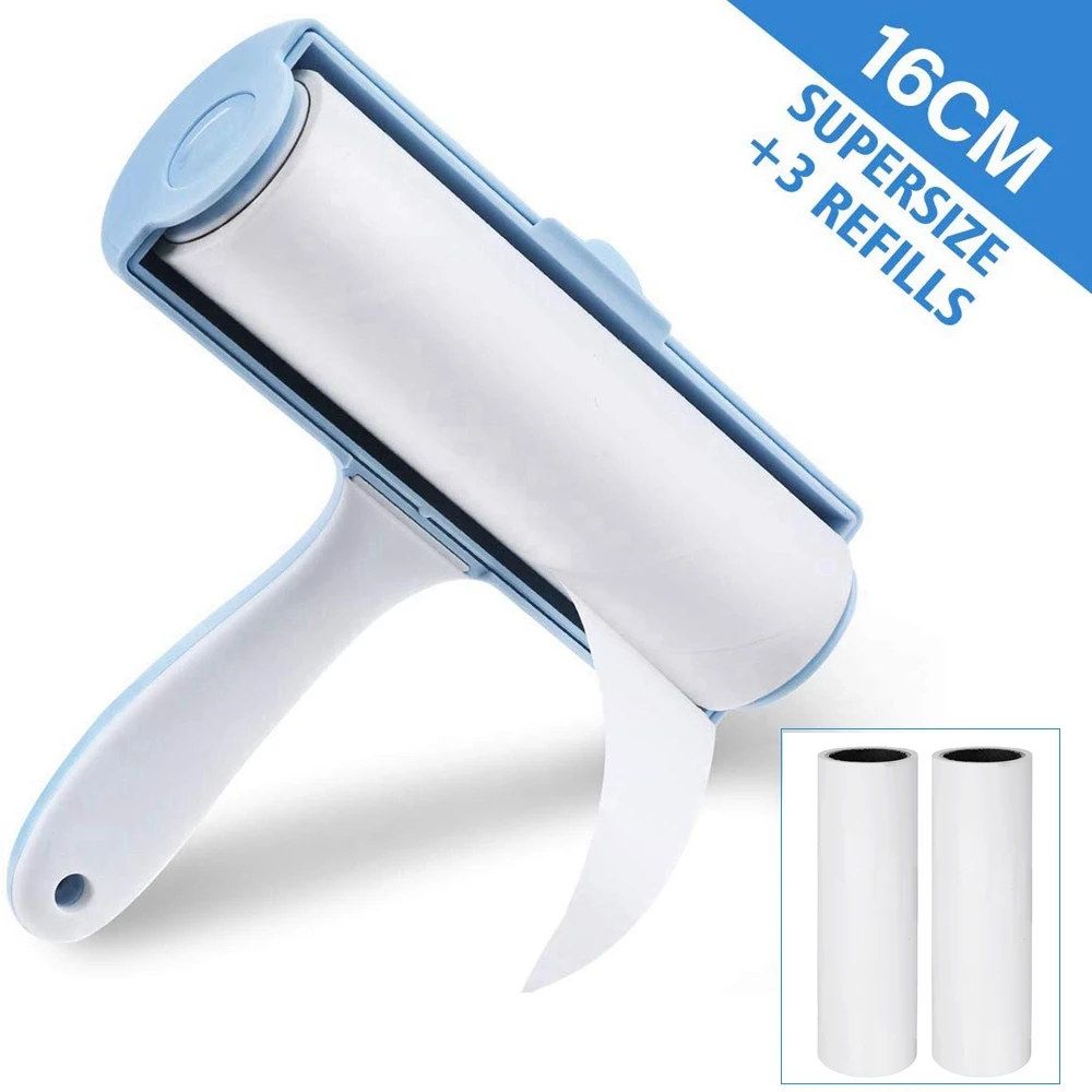 

240 Sheets + 1 Handle Sticky Roller Sticky Dust Paper Tearable Adhesive Brush Clothes Lint Brush Hair Remover Kit with Handle