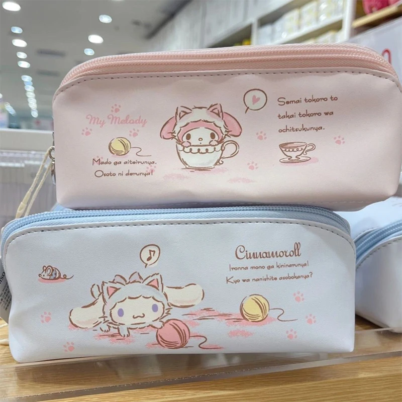 

Kawaii Sanrio холщовая косметичка пенал Чехол My Melody Cinnamoroll милая девочка мультфильм декор для рабочего стола сумки для хранения монет