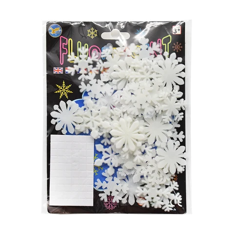 50pcs luminosos adesivos de parede de floco de neve brilham no decalque escuro para crianças quartos de bebê quarto de natal decoração Navidad 2024